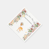 小さな鹿、大きな喜びピンクの花ベビーシャワーテーマ スタンダードカクテルナプキン (角)