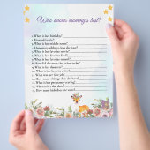 小さな鹿、大きな喜びピンクの花ベビーシャワーテーマ チラシ (手)