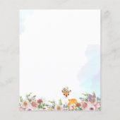 小さな鹿、大きな喜びピンクの花ベビーシャワーテーマ チラシ (裏面)