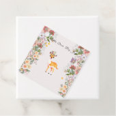 小さな鹿、大きな喜びピンクの花ベビーシャワーテーマ フェイバータグ (インサイチュ)