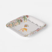 小さな鹿、大きな喜びピンクの花ベビーシャワーテーマ ペーパープレート (傾斜あり)