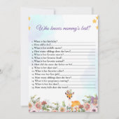 小さな鹿、大きな喜びピンクの花ベビーシャワーテーマ 招待状 (正面)