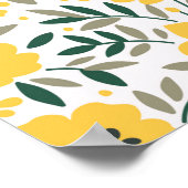 小さな黄色い花で縫い目のない模様 ポスター (角)