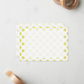 小さな黄色い花のフラワーパターン 白紙 ノートカード (正面/裏面インサイチュ)