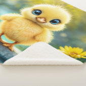 小さな黄色い雛の夢のような黄金色の光自然アート シェルパブランケット (3/4)