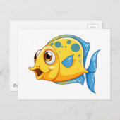 小さな黄色い魚 ポストカード (正面/裏面)