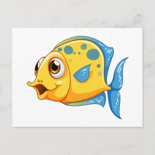 小さな黄色い魚 ポストカード (正面)