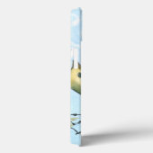 小さな黄色い鳥が枝にとまり、上を見上げる Case-Mate iPhoneケース (裏面 / 右)