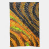 小さな黄色がかったモザイクと変形 キッチンタオル (縦)