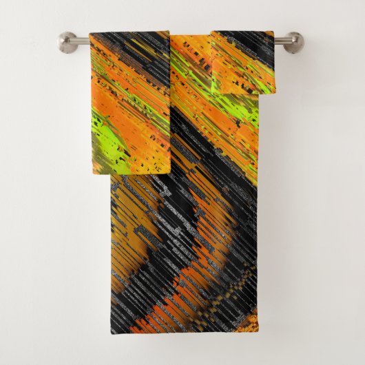 小さな黄色がかったモザイクと変形 バスタオルセット (インサイチュ)