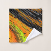 小さな黄色がかったモザイクと変形 バスタオルセット (ウォッシュタオル)