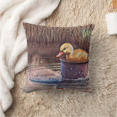 小さな黄色のアヒル遊クリングのバケツ クッション (ブランケット)