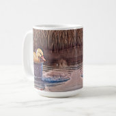 小さな黄色のアヒル遊クリングのバケツ コーヒーマグカップ (正面左)