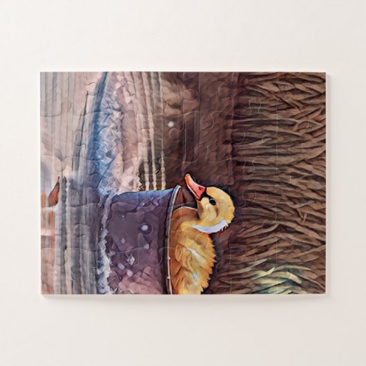 小さな黄色のアヒル遊クリングのバケツ ジグソーパズル (横)