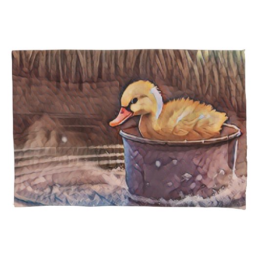 小さな黄色のアヒル遊クリングのバケツ 枕カバー (正面)