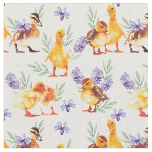 小さな黄色のアヒル ファブリック (クローズアップ)