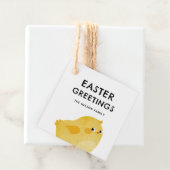 小さな黄色のチキンを持つハッピーイースター フェイバータグ (インサイチュ)