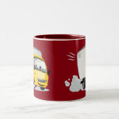 小さな黄色の漫画子供へトラック! ツートーンマグカップ (中央)