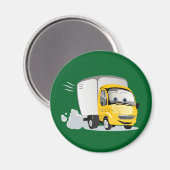 小さな黄色の漫画子供へトラック！ マグネット (正面/裏面)