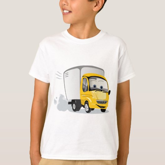 小さな黄色の漫画子供へトラック！ Tシャツ (正面)