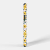 小さな黄色の花のシームレスパターン iPhoneケース (右側面)