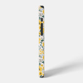 小さな黄色の花のシームレスパターン iPhoneケース (左側面)