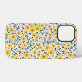 小さな黄色の花のシームレスパターン iPhoneケース (裏面横)