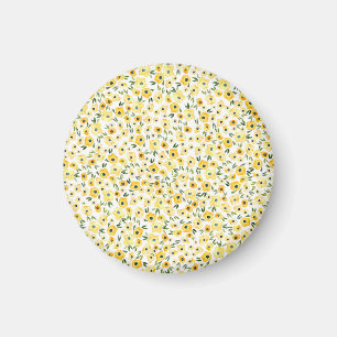 小さな黄色の花:シームレスな水色。 マグネット