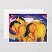 小さな黄色の馬バイフランツマアーク ポストカード (正面/裏面)