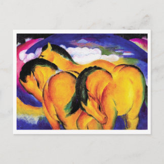 小さな黄色の馬バイフランツマアーク ポストカード