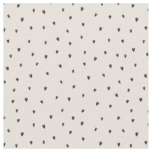 小さな黒いハートオンライト ファブリック (クローズアップ)