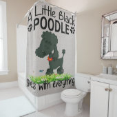 小さな黒いプードル好きの贈り物 – かわいい、贈おもしろいり物 シャワーカーテン (インサイチュ)