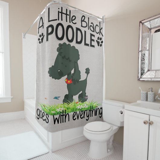 小さな黒いプードル好きの贈り物 – かわいい、贈おもしろいり物 シャワーカーテン (インサイチュ)