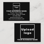 小さな黒い四角形フラット上のビジネスブランド ノートカード (正面/裏面)