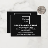 小さな黒い四角形フラット上のビジネスブランド ノートカード (正面/裏面インサイチュ)