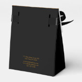 小さな黒い好意ボックスと金ゴールドグリッターロゴ フェイバーボックス (裏面サイド)