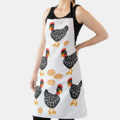 小さな黒い斑点のある鶏と卵 エプロン (インサイチュ)