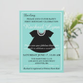 小さな黒い服を着たベビーガールがシャワーを浴びる 招待状 (スタンド正面)