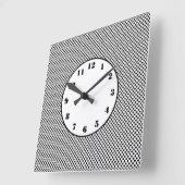 小さな黒い水玉模様のラウンドクロック スクエア壁時計 (傾斜)