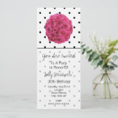 小さな黒い水玉模様/バラパーティの招待状 招待状 (スタンド正面)