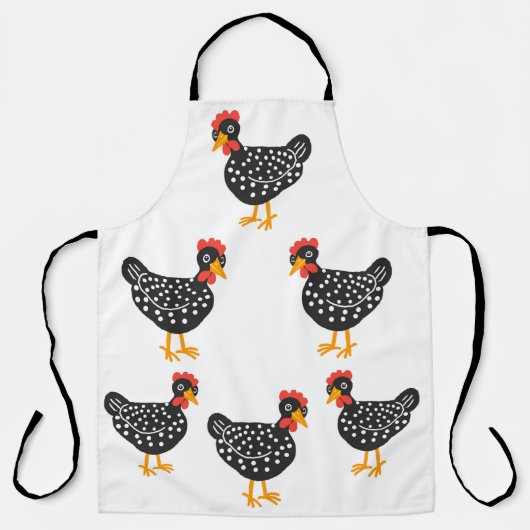 小さな黒い鶏 エプロン (正面)