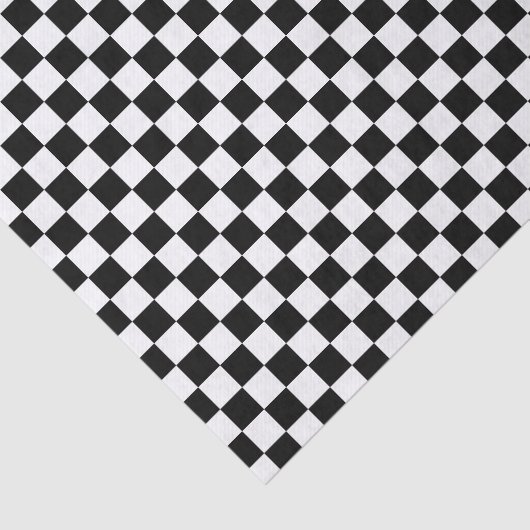小さな黒と白のチェック柄 薄葉紙 (詳細)