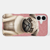 小さな黒と茶色のパグの仔犬 iPhoneケース (裏面横)