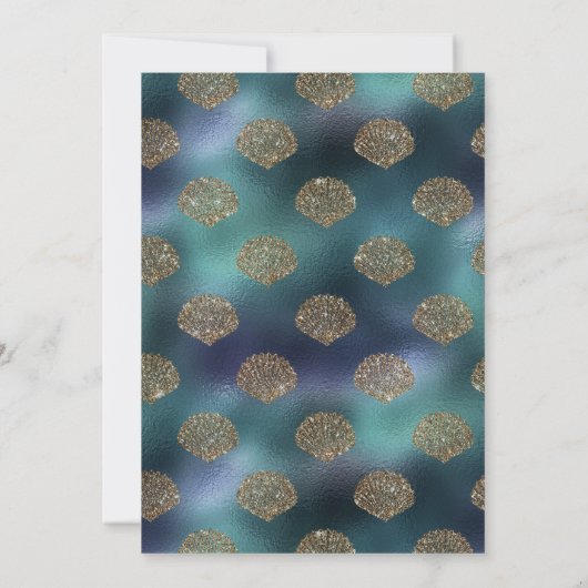 小さな黒の人魚の女の子海の下で赤ちゃんシャワー 招待状 (裏面)