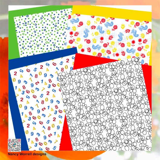 小さな黒の円オバルホワイトスクラップブック紙