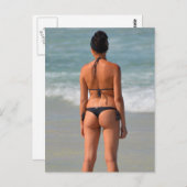 小さな黒ビキニ写真 ポストカード (正面/裏面)