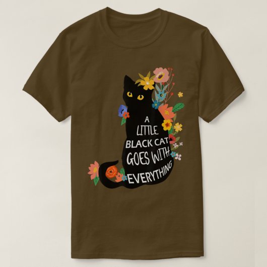 小さな黒猫は魔女の毛を全部持ち歩く Tシャツ (デザイン正面)