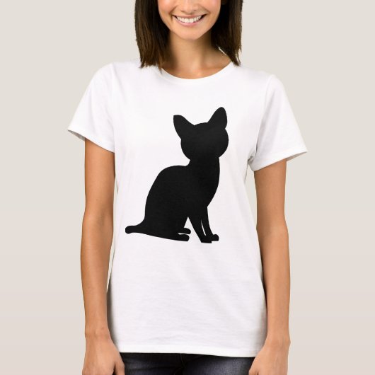 小さな黒猫アートTシャツティー Tシャツ (正面)