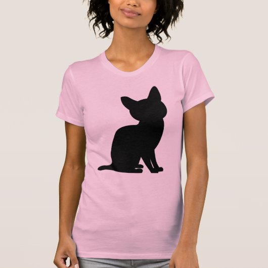 小さな黒猫アートTシャツティー Tシャツ (正面)