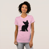 小さな黒猫アートTシャツティー Tシャツ (正面フル)